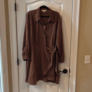 Michael Kors Geometric Long Sleeve Dress
